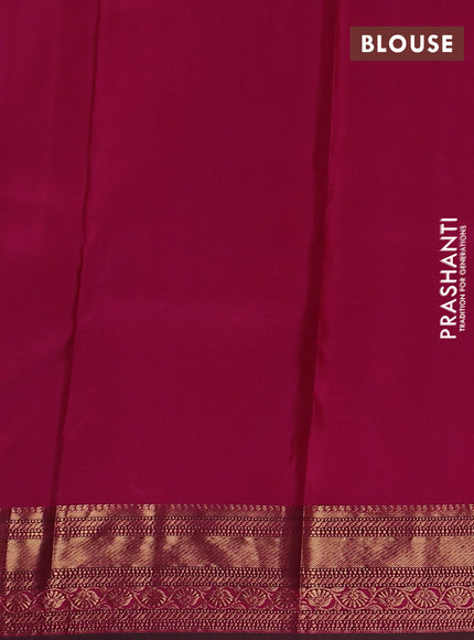Pure kanchipuram silk saree rust shade and pink with allover zari woven buttas and zari woven border