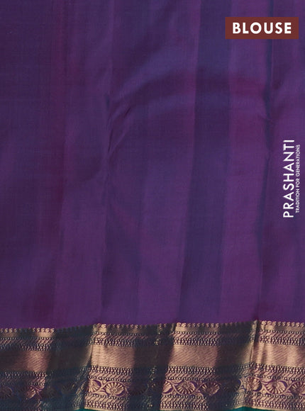 Pure kanchipuram silk saree teal green with allover zari woven buttas and zari woven border