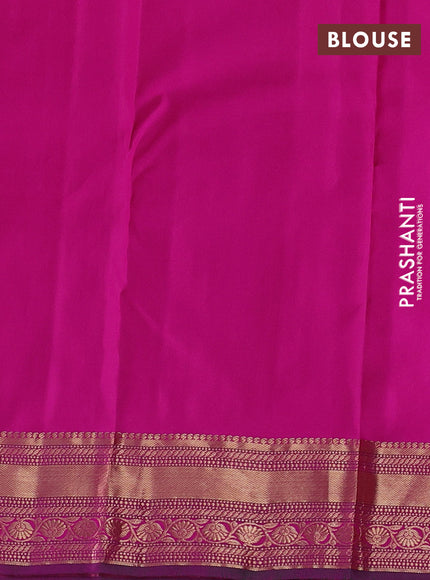 Pure kanchipuram silk saree dual shade of pink and magenta pink with allover zari woven buttas and zari woven border