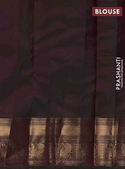 Pure kanchipuram silk saree pink and green with allover small checks & buttas and zari woven border