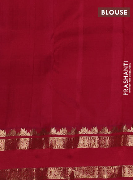 Pure kanchipuram silk saree mauve pink and maroon with allover checked pattern and rettapet zari woven border