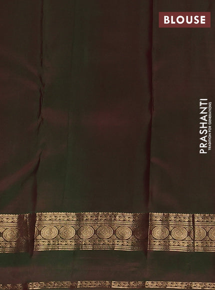 Pure kanchipuram silk saree maroon with allover zari woven buttas and ganga jamuna border