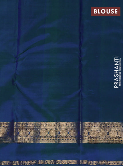 Pure kanchipuram silk saree royal blue with allover zari woven buttas and ganga jamuna border