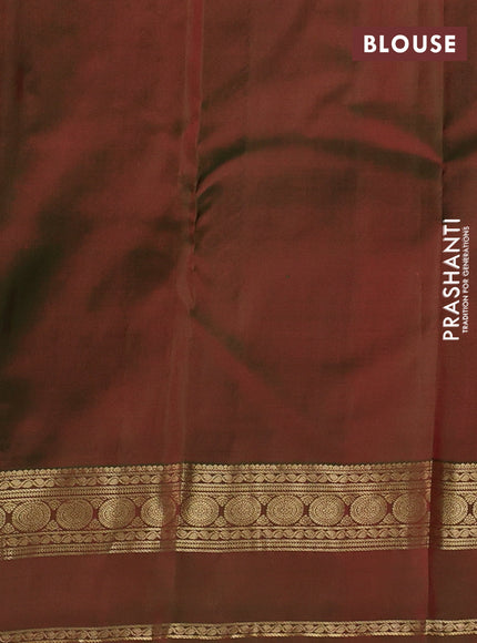 Pure kanchipuram silk saree red with allover zari woven buttas and ganga jamuna border