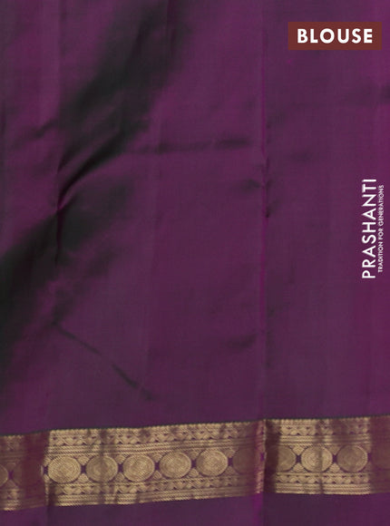 Pure kanchipuram silk saree purple with allover zari woven buttas and ganga jamuna border