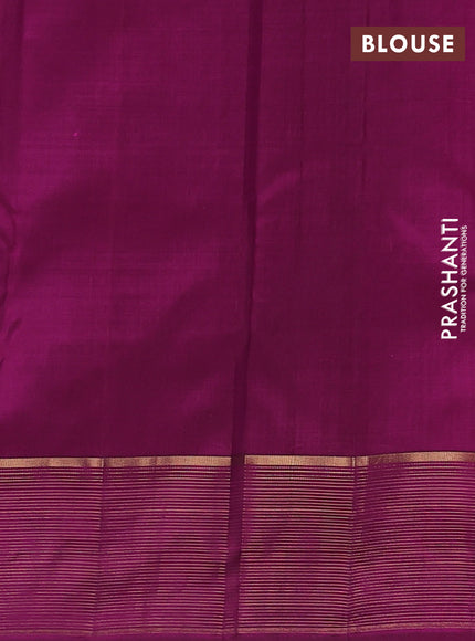 Pure kanchipuram silk saree dual shade of pink and magenta pink with allover zari weaves & buttas and zari woven border
