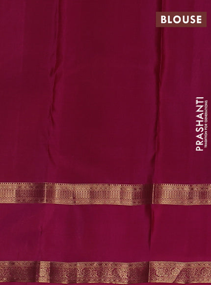 Pure kanchipuram silk saree dual shade of green and pink with zari woven buttas and rettapet zari woven border
