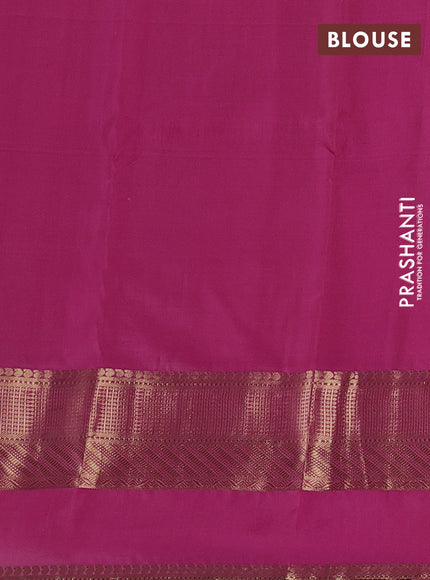 Pure kanchipuram silk saree peach orange and dual shade of pink with zari woven buttas and long zari woven border