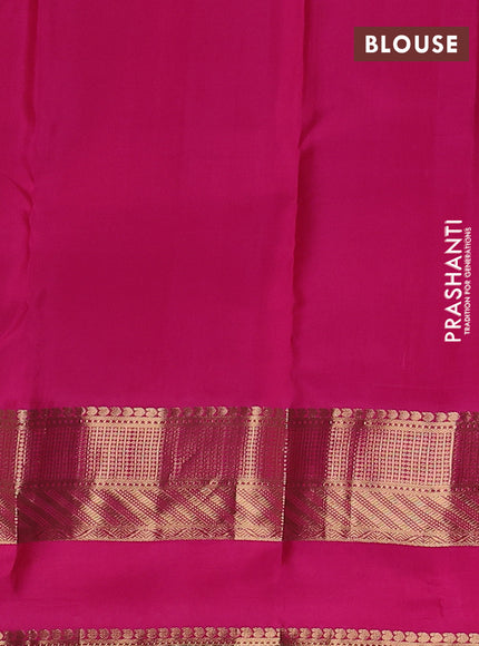 Pure kanchipuram silk saree dark pink and pink with zari woven buttas and long zari woven border