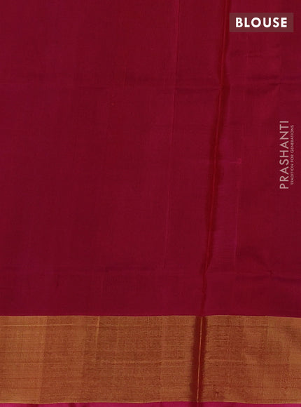 Pure uppada silk saree dual shade of green and pink with allover silver & gold zari woven buttas and zari woven border