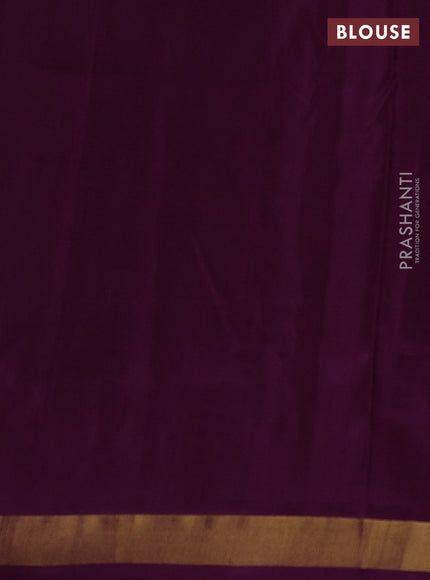 Pure uppada silk saree deep purple with allover thread & zari woven paisley buttas and jamdhani weaving pallu