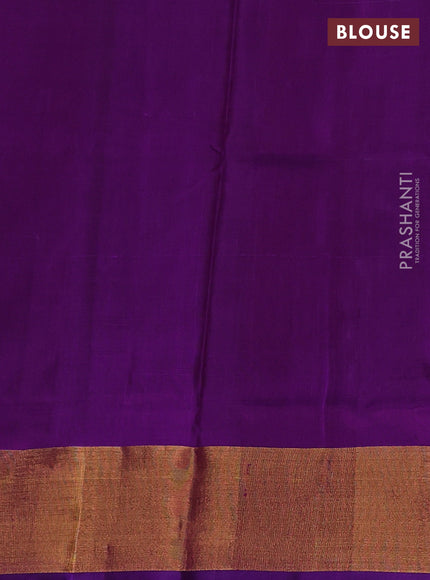 Pure uppada silk saree pastel purple and purple with allover silver & gold zari weaves & buttas and zari woven border