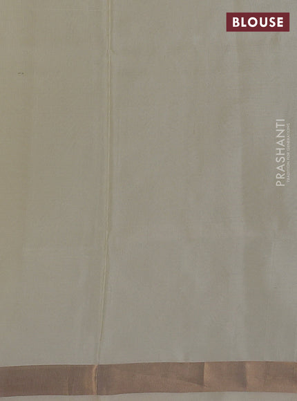 Pure uppada silk saree cream with allover thread & zari woven paisley buttas and jamdhani weaving pallu