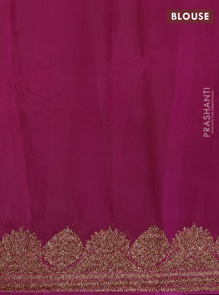 Banarasi organza saree pastel green and pink with woven buttas and banarasi style border