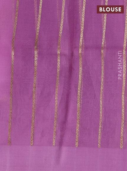 Banarasi organza saree light pink with woven buttas and simple border
