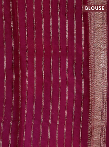 Banarasi organza saree peacock blue and pink with allover zari weaves and banarasi style border