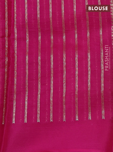 Banarasi organza saree lime green and pink with allover zari weaves and banarasi style border
