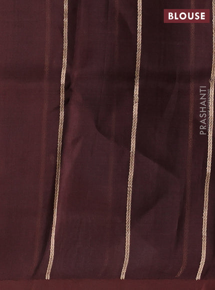Banarasi organza saree brown with zari woven buttas and satin border