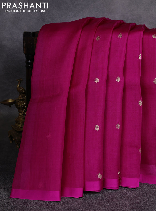 Banarasi organza saree pink with zari woven buttas and satin border