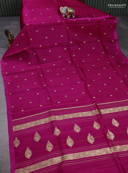 Banarasi organza saree pink with zari woven buttas and satin border