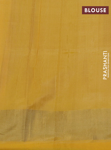Rajkot patola silk saree green pink and yellow with allover ikat weaves & jute finish and zari woven border