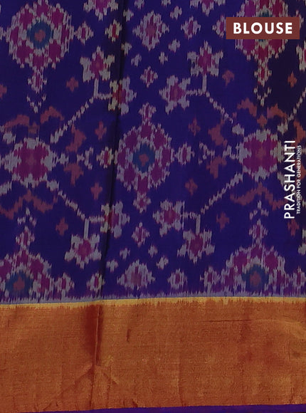 Rajkot patola silk saree blue and dual shade of purple with allover ikat weaves and zari woven border