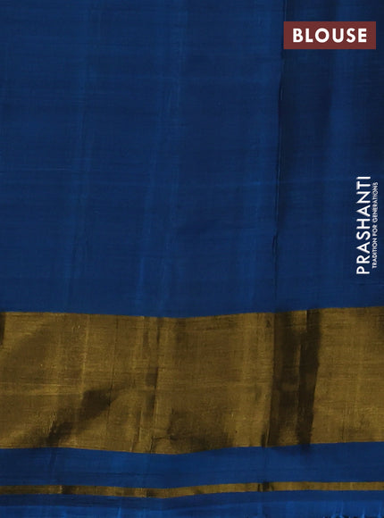 Rajkot patola silk saree peacock blue with allover ikat weaves and zari woven ikat border