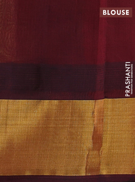 Kuppadam silk cotton saree mustard yellow and maroon with plain body and temple design zari woven border