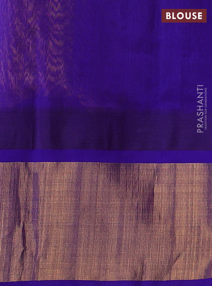 Kuppadam silk cotton saree mango yellow and blue with plain body and temple design zari woven border