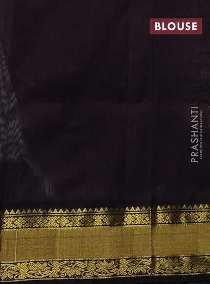 Kuppadam silk cotton saree pastel grey and coffee brown with allover zari woven buttas and zari woven border
