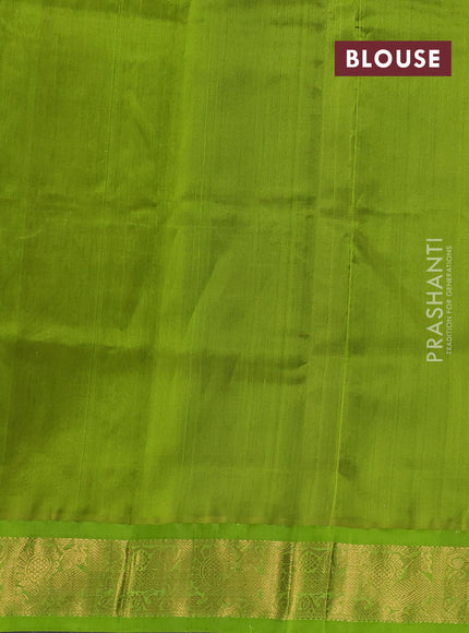 Kuppadam silk cotton saree peacock blue and light green with annam & rudhraksha zari woven buttas and zari woven border