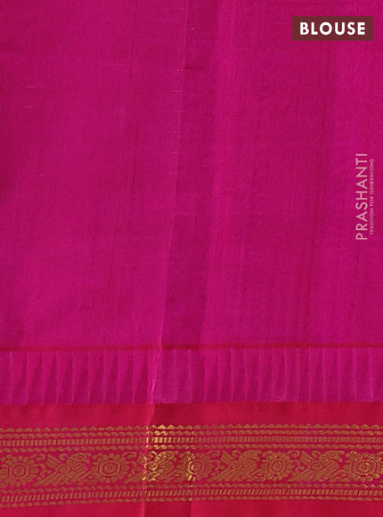 Kuppadam silk cotton saree black and pink with allover lakshadeepam pattern and temple design zari woven border