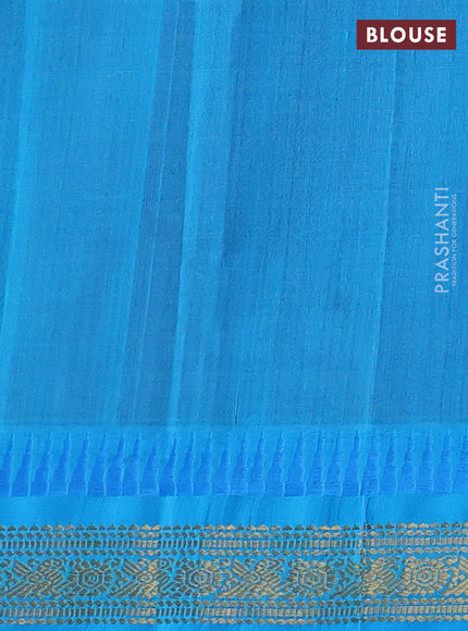 Kuppadam silk cotton saree purple and cs blue with allover lakshadeepam pattern and temple design zari woven border