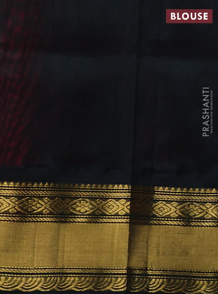Kuppadam silk cotton saree pink and bottle green with zari woven buttas and zari woven border