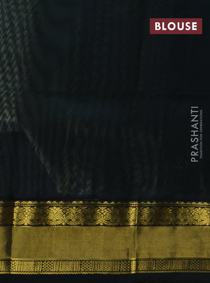 Kuppadam silk cotton saree pista green and bottle green with zari woven buttas and zari woven border