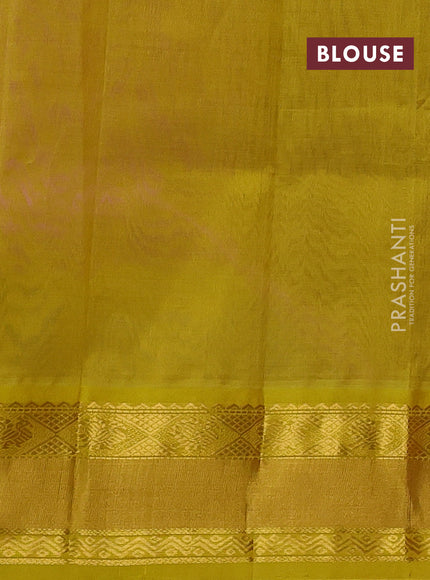Kuppadam silk cotton saree lavender and yellow with annam zari woven buttas and zari woven border