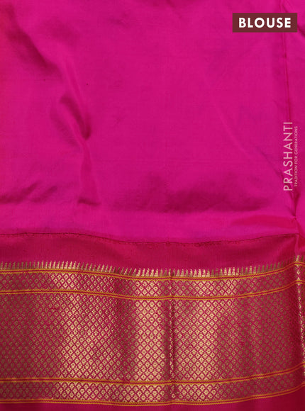 Pure paithani silk saree yellow and pink with allover zari woven buttas and paithani weaving pallu
