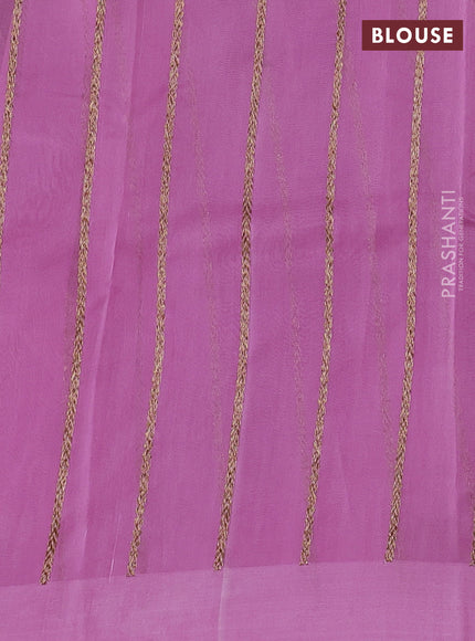 Banarasi organza saree light pink with woven buttas and simple border