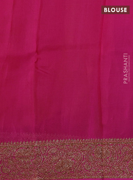 Banarasi organza saree mustard yellow and pink with woven buttas and banarasi style border