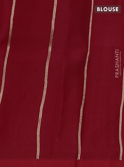 Banarasi organza saree red with zari woven buttas and satin border