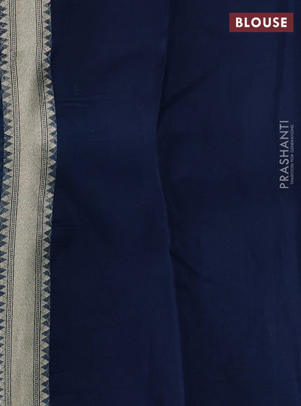 Banarasi organza saree peacock blue with allover banarasi zari weaves and zari woven border
