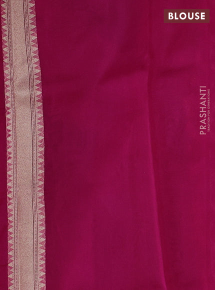 Banarasi organza saree pink with allover banarasi zari weaves and zari woven border