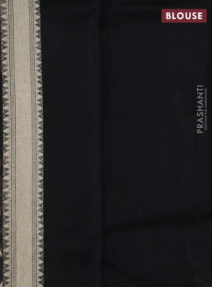 Banarasi organza saree black with allover banarasi zari weaves and zari woven border