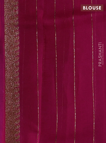 Banarasi organza saree violet and pink with woven buttas and banarasi style border