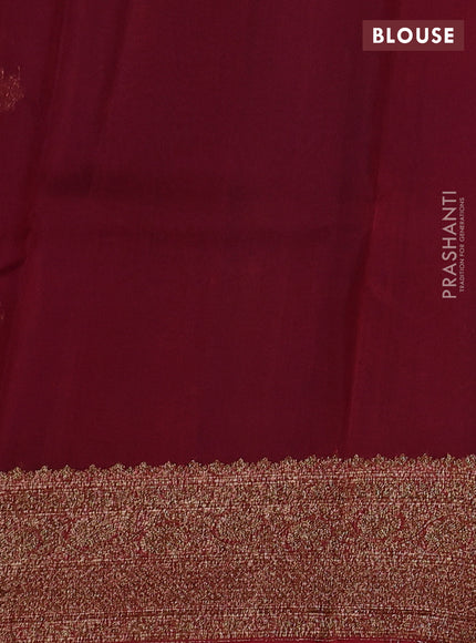 Banarasi organza saree violet and red with woven buttas and banarasi style border