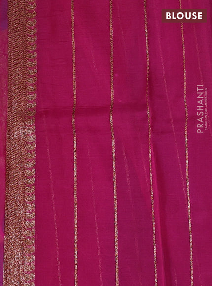 Banarasi organza saree cs blue and pink with woven buttas and banarasi style border