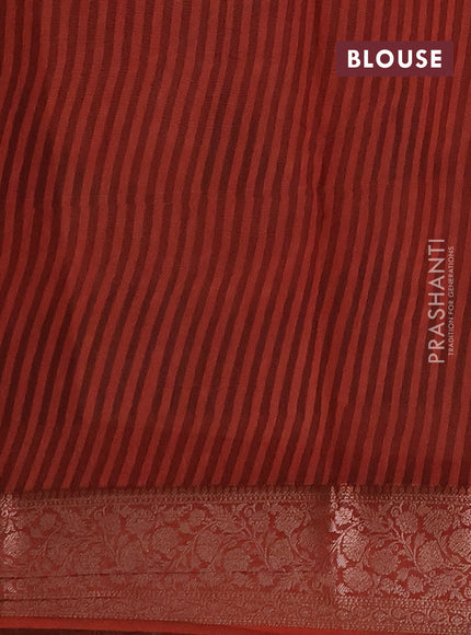 Chanderi silk cotton saree sandal and rust shade with allover butta prints and banarasi style border