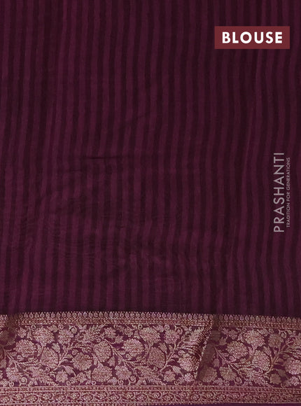 Chanderi silk cotton saree pastel pink and wine shade with allover prints and banarasi style border