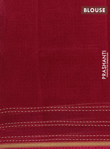 Chanderi silk cotton saree deep purple and magenta pink with allover patola prints and kantha stitch work border