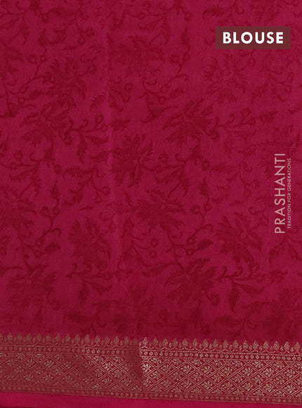 Chanderi silk cotton saree wine shade with allover prints and banarasi style border